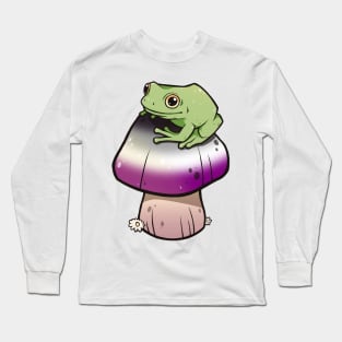 Asexual Pride Mushroom Frog Long Sleeve T-Shirt